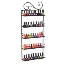 5 Tier Nail Polish Wall Mount Rack Organizer Display Metal up to 50+ Bottles