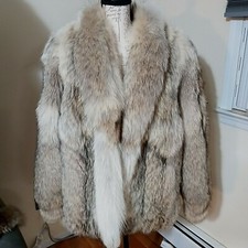 Nwot Top Quality Sexy Pale Coyote Fur Jacket Coat.thick Dense Soft Pelts.sz Lg.