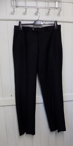 BHS HOMBRE TRAJE NEGRO A RAYAS TALLA 40"S PECHO 34" CINTURA 31" PIERNA - Imagen 7 de 13