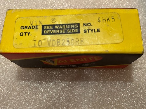 VDB 250 RB GRADE V1N DOGBONE COATED CARBIDE INSERTS, NEW, 10 INSERTS/LOT - Picture 2 of 2