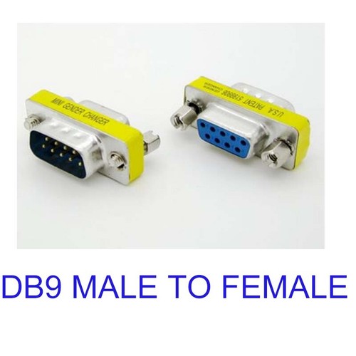 High Quality Mini Null Modem DB9 Female to DB9 Male plug Adapter Gender Changer - Picture 1 of 1