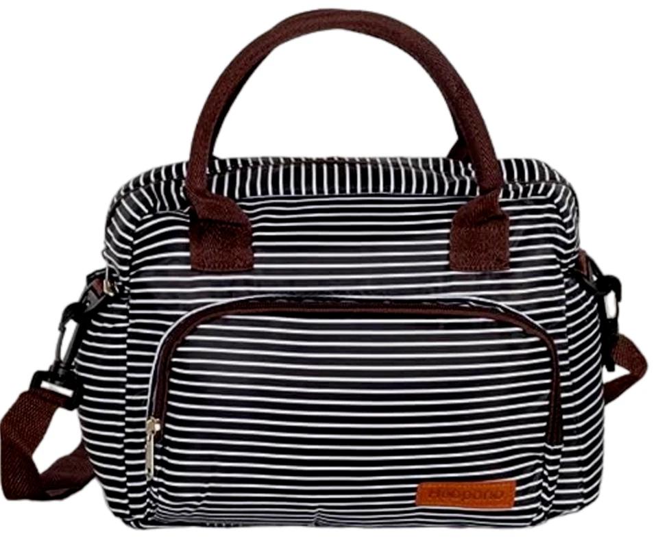 Bolsa de almuerzo aislada lonchera para mujer trabajo escuela a prueba de fugas, peonía floral Foto 4 de 4