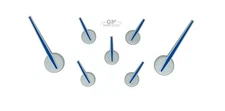 Custom Gauge Pointer Needle Set 2014-2020 Chevy GMC Trucks and SUVs Silver Blue