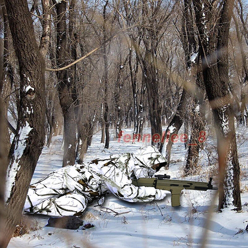 Camouflage Ghillie Suit Padded Jacket Pants Waterproof Winter Snow Field Bionic - Image 4 of 4