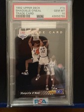 1992 Upper Deck TRADE CARD #1B SHAQUILLE O'NEAL PSA 10