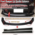 Car Front Bumper Lip Spoiler Splitter Kit+86.6" Side Skirts Extensions Universal