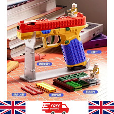 Building Block Pistol Shell Ejecting Continuous Firing Soft Bullet Toy Gun Gift