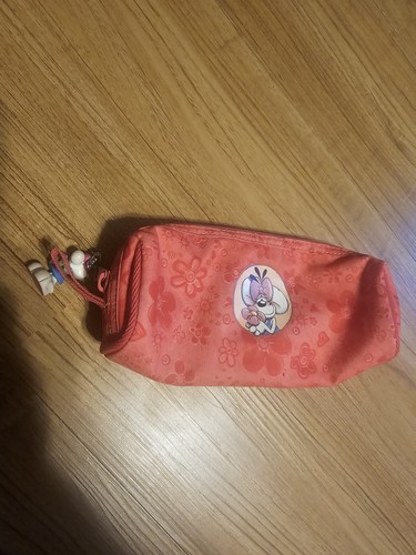 Diddlina Character Pink Pencil Case Soft Zipper Closure With Bag Charm