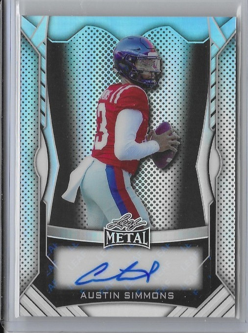 AUSTIN SIMMONS 2026 Leaf Trinity Metal Football RC XRC Auto /49 Mizzou