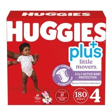 Huggies Plus Size 4 Diapers 180 Ct Super Pack 22-37 lbs New Free Shipping