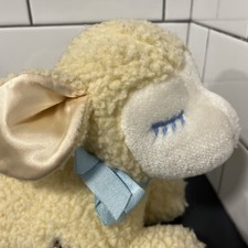 Eden Musical Wind Up Plush Lamb Plays Mary Had A Little Lamb Head Moves Blue Bow