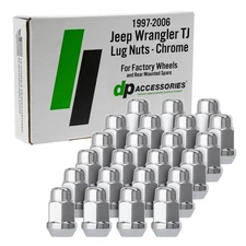 Chrome Lug Nuts for 1997-2006 Jeep Wrangler TJ with Factory Wheels