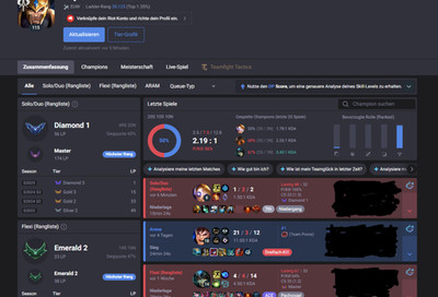 LoL Account EUW Ex Master Diamond 1 All Champs 45 Skins