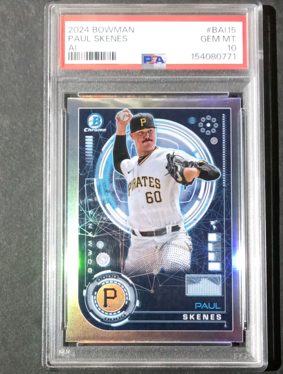 2024 Bowman (Crome) PSA 10 Paul Skenes AI #BAI-15 Pirates