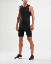 New 2XU Compression Trisuit Men Small Black Triathlon Suit Swim Bike Run