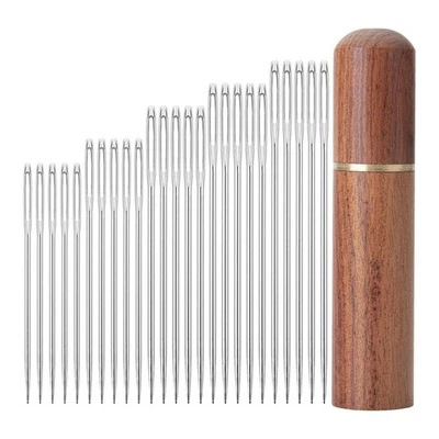 25PCS Large Eye Sewing Needles Steel Hand Stitching Leather Craft DIY Tool - Image 1 of 4