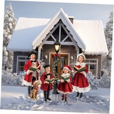 6 Pcs Christmas Family Carolers Yard Signs with Stakes Christmas Decorations