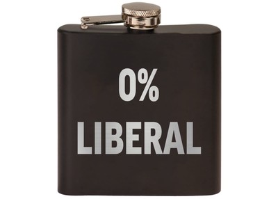 Rogue River Tactical Funny 0% Liberal Joke Stainless Steel Hip Flask Premium ...