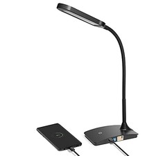 TW LIGHTING IVY LED DESK LAMP WITH USB PORT FOR HOME OFFICE SUPER BRIGHT - BLACK