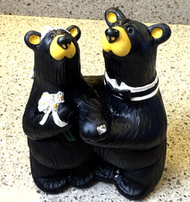 Big Sky Carvers BearFoots  Wedding Couple  Black Bears Figurine Jeff Fleming 6"