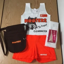 New Hooters Uniform Tank/Shorts Hose/Socks Pouch/Tag Sizes Xs Small Medium Large