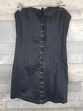 Urban Outfitters Mini Dress Size XS Black Sadie Corset Lace Up Light Before