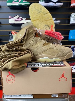 AIR JORDAN 6 TRAVIS SCOTT BRITISH KHAKI SZ 11