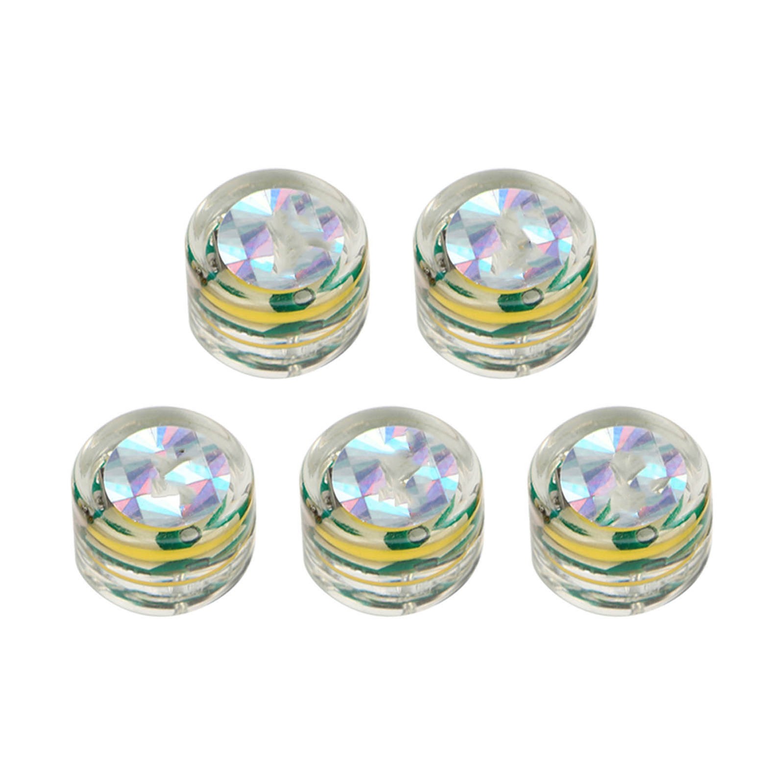 5 Pcs Underwater Fish Attraction LED Lamp Lure Eye Shape 12mm Electronic Button