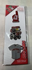 3 Reds Heads Cincinnati Reds Pins MLB Baseball Official Membership Pin Set New