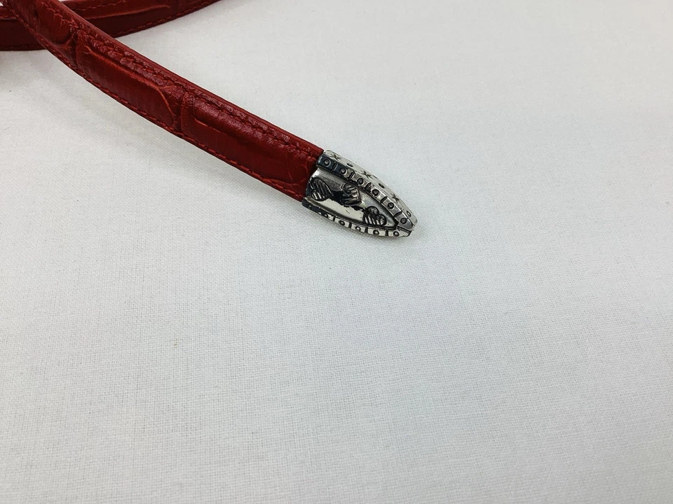 BRIGHTON Women’s Leather Belt Red SKINNY SIZE 30” Width 1/2” - Image 4 of 4