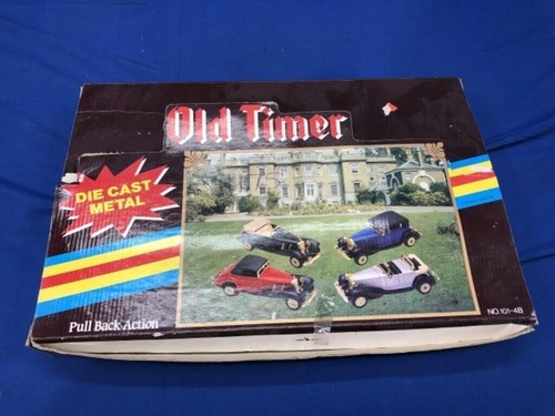 Old Timer Die Cast & Metal Pull Back Cars Vintage Display Set 2 Boxes - Picture 2 of 7
