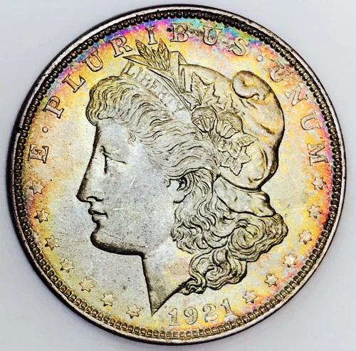 1921 MORGAN DOLLAR! GEM BU+++! AMAZING TONING! INSANE! CRAZY! UNREAL! NR #S1066