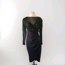 Vintage Casadei Beaded Black Dress Size 4