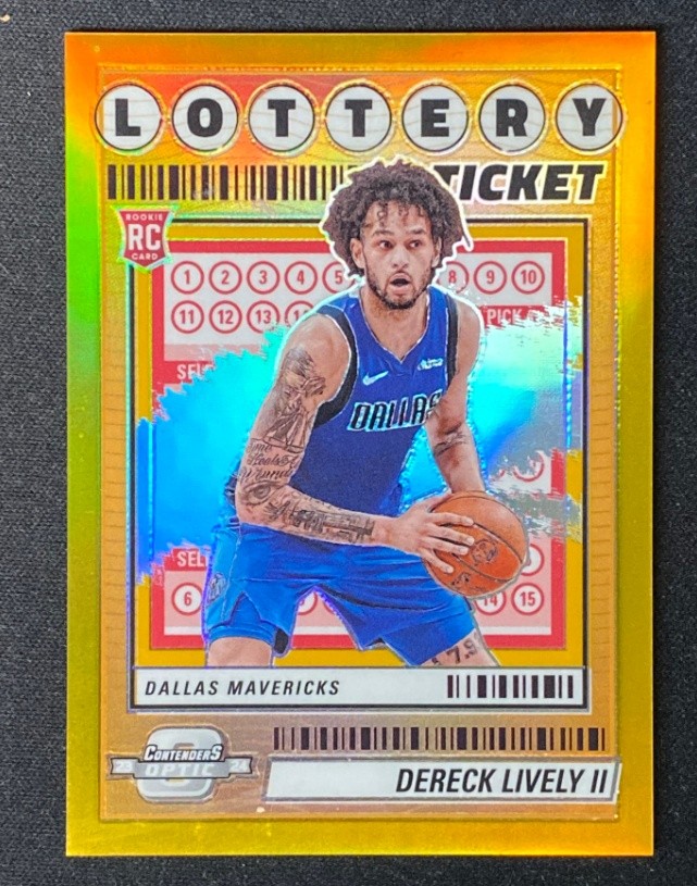 Dereck Lively II 2023-24 Contenders Optic Lottery Ticket Gold Prizm 10/10 RC #1