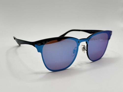 Ray-Ban Blaze Clubmaster RB3576-N 153/7V Black/Blue Sunglasses Italy READ DESCR