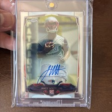 JAMES WHITE 2014 TOPPS CHROME PATRIOTS ON CARD ROOKIE AUTO RC #222. rookie card picture