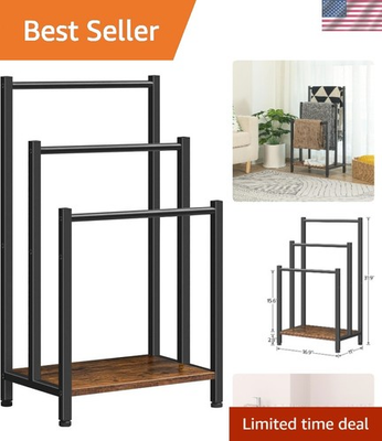 #ad Towel Rack Free Standing 3 Tier Blanket Holder Bathroom Living Room Storage $73.17