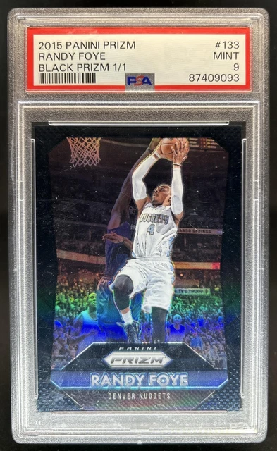2015-16 Panini Prizm Randy Foye Black Prizm #1/1 Nuggets PSA 9