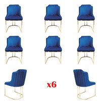 Garnitur Set 6X Esszimmer Stuhl Sitz Gruppe StüHle Textil Polster Lehn StüHle