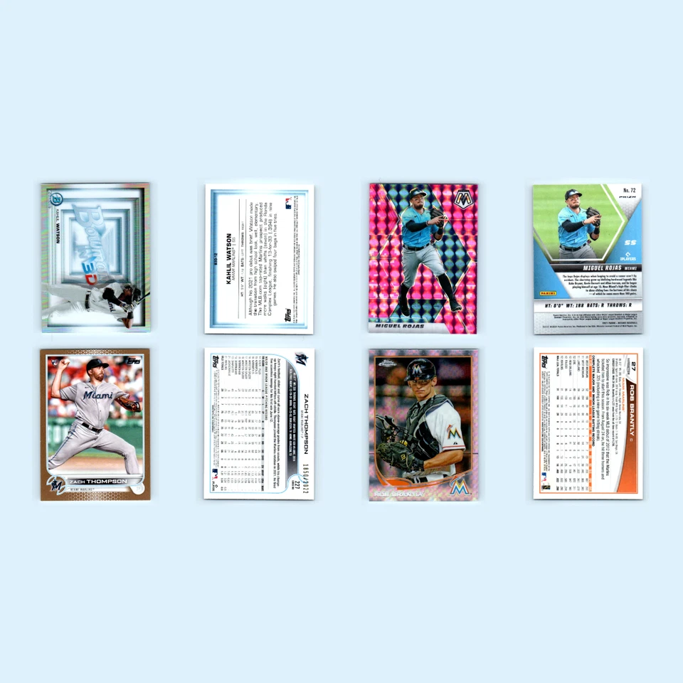 Lote 31 tarjetas de béisbol de los Miami Marlins Bowman en 3-D Kahlil Watson casi nuevo béisbol MLB Foto 3 de 4