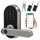 6in1 Smart Door Lock Handle Fingerprint Keyless Entry Digital Keypad IC Card APP