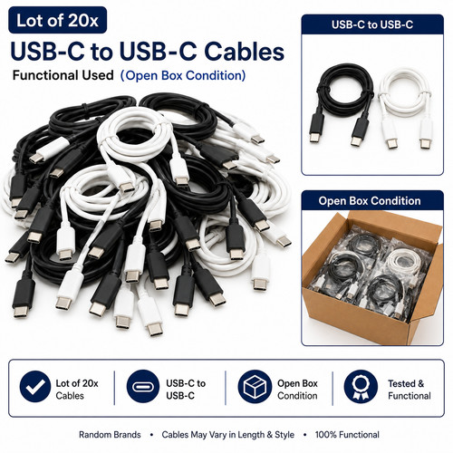 Lot of 20 USB-C Cellphone Smartphone Charging Cable USB-C to USB-C