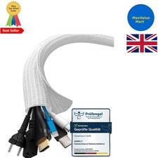 Black Self-Closing Cable Tidy Sleeve 10m - Ideal for 5-7 Wire Organization