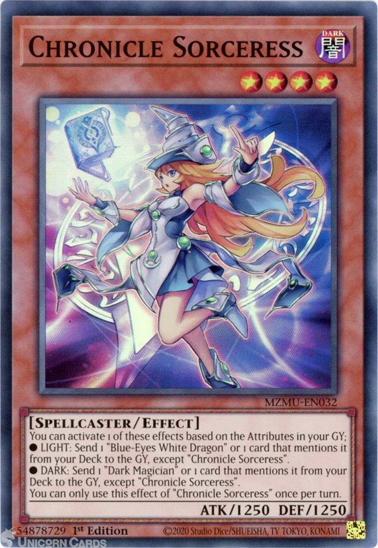 MZMU-EN032 Chronicle Sorceress : Super Rare 1st Edition Mint YuGiOh Card