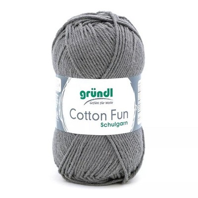 GRÜNDL WOLLE COTTON FUN 50 g ANTHRAZIT SCHULGARN 100g/4,98 