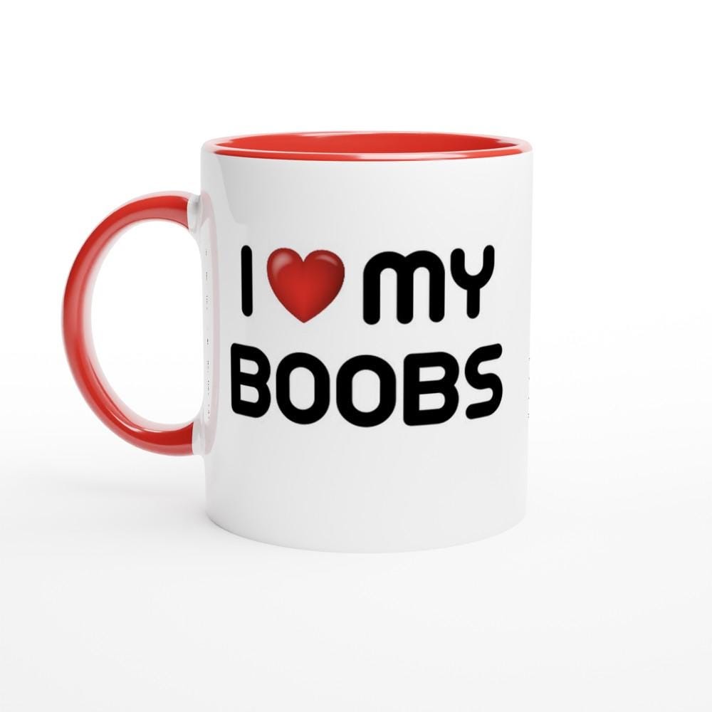 Taza I Love My Boobs - Taza divertida para novia y pareja - Taza traviesa