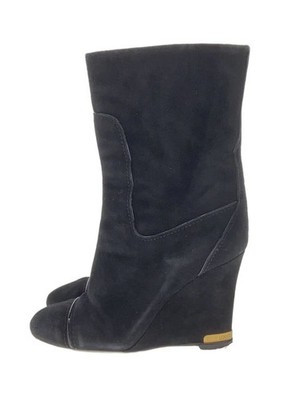 Louis Vuitton Suede Heel Boots 35.5 Blk Suede De0151 GQn20
