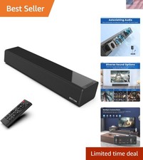 Compact 50W Sound Bar - Bluetooth, Adjustable Bass  Treble, Wall Mount Ready