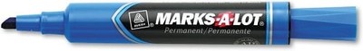 Marks-A-Lot Permanent Marker, Regular Chisel Tip, 12/Pack