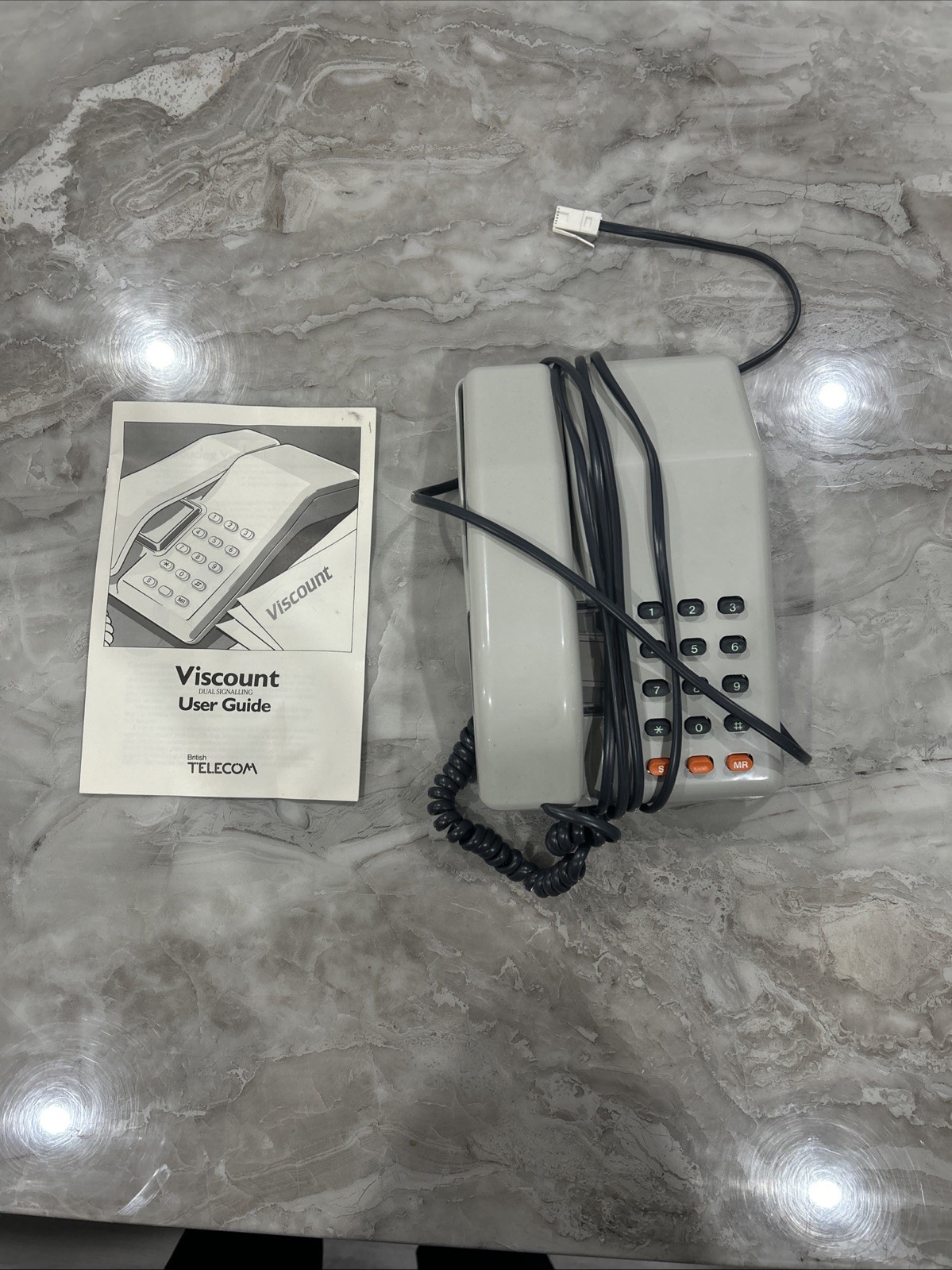 RETRO 1980s BT BRITISH TELECOM VISCOUNT LANDLINE TELEPHONE-ORIGINAL BOX & MANUAL